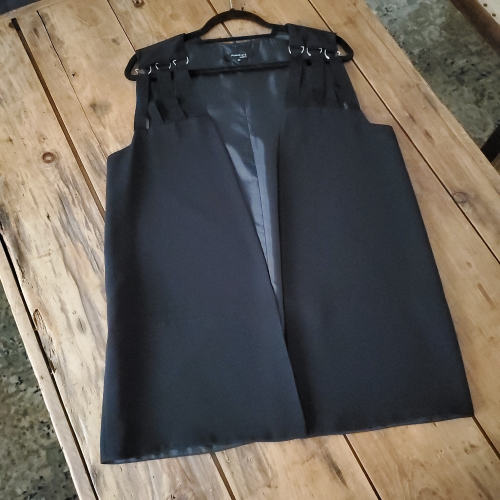 Piamente Edition Black Designer Vest Womens Size Large